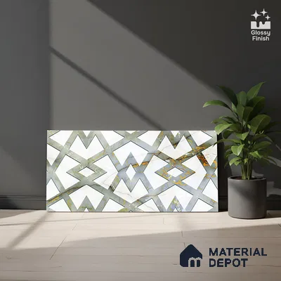 TL 02460 B White Anti Flash White Highlighter 2 ft x 1 ft Glossy Finish Ceramic Wall Tile - 6 mm (Sample)