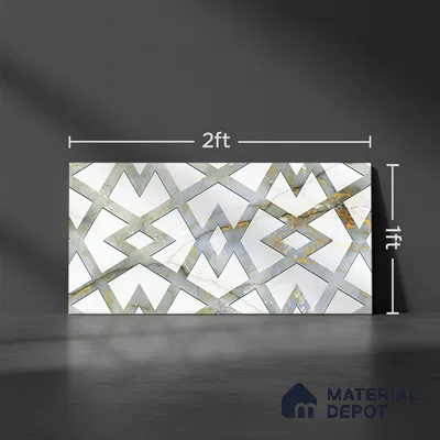 TL 02460 B White Anti Flash White Highlighter 2 ft x 1 ft Glossy Finish Ceramic Wall Tile - 6 mm (Sample)