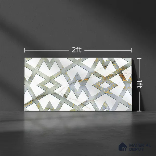 TL 02460 B White Anti Flash White Highlighter 2 ft x 1 ft Glossy Finish Ceramic Wall Tile - 6 mm (Sample)