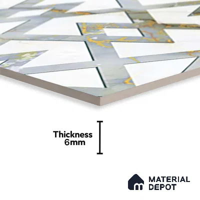 TL 02460 B White Anti Flash White Highlighter 2 ft x 1 ft Glossy Finish Ceramic Wall Tile - 6 mm (Sample)