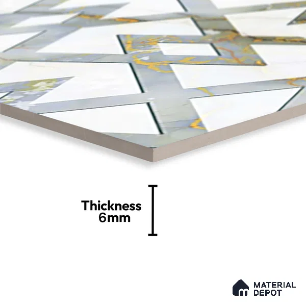 TL 02460 B White Anti Flash White Highlighter 2 ft x 1 ft Glossy Finish Ceramic Wall Tile - 6 mm (Sample)