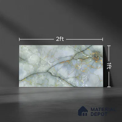TL 02460 C Ash Grey Dark 2 ft x 1 ft Glossy Finish Ceramic Wall Tile - 6 mm (Sample)