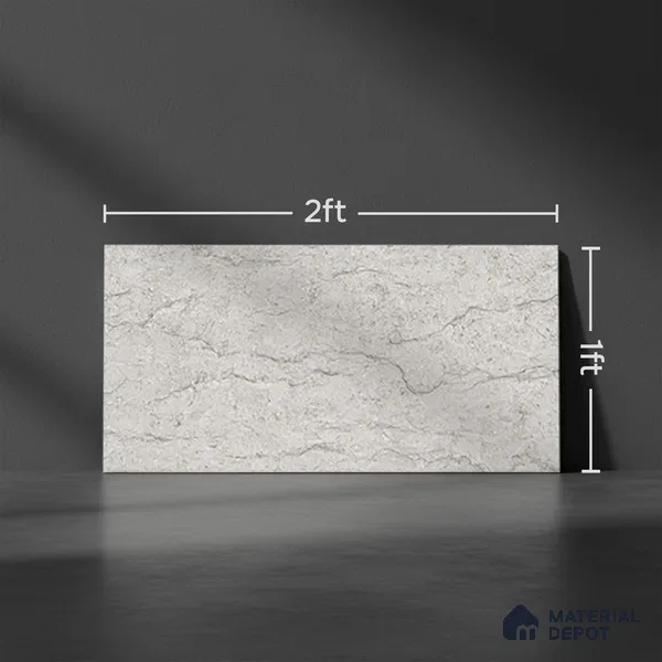TL 02458 C Alloy Silver Dark 2 ft x 1 ft Glossy Finish Ceramic Wall Tile - 6 mm (Sample)