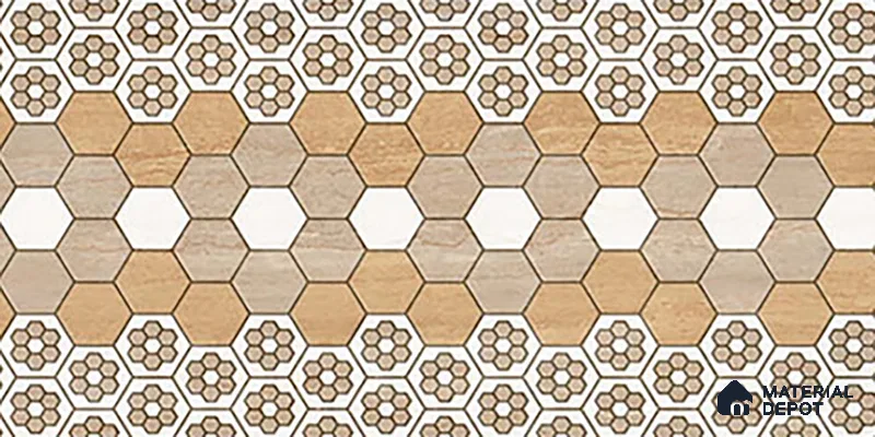 TL 02455 B Brown Tan Highlighter 2 ft x 1 ft Glossy Finish Ceramic Wall Tile - 6 mm (Sample)
