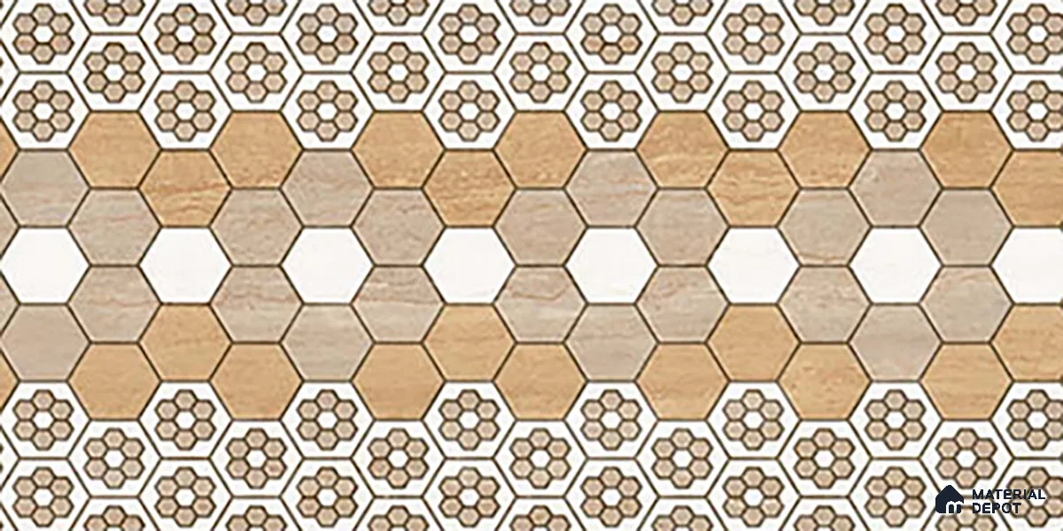TL 02455 B Brown Tan Highlighter 2 ft x 1 ft Glossy Finish Ceramic Wall Tile - 6 mm (Sample)