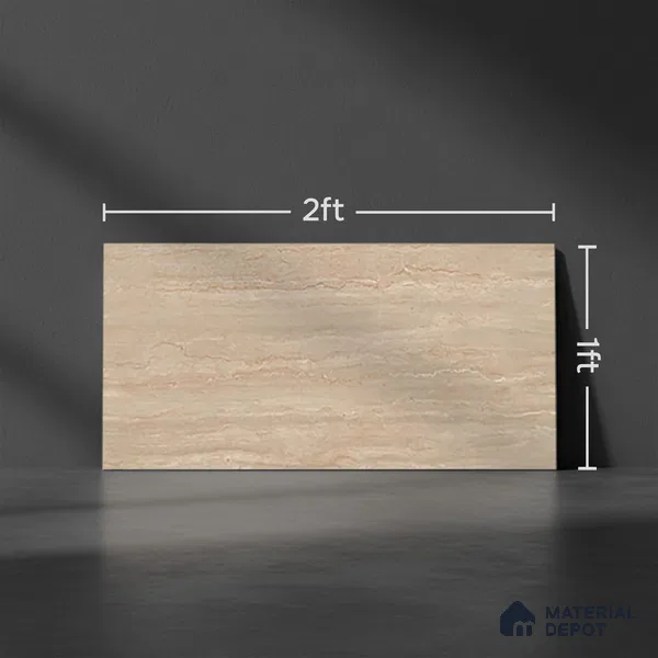 TL 02455 C Oragnic Brown Dark 2 ft x 1 ft Glossy Finish Ceramic Wall Tile - 6 mm