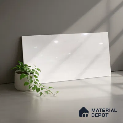 TL 02455 A Marshmallow Cream Light 2 ft x 1 ft Glossy Finish Ceramic Wall Tile - 6 mm (Sample)