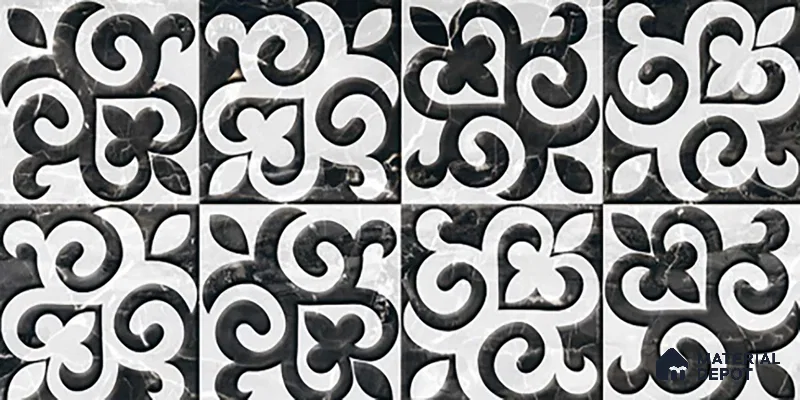 TL 02457 B Snowflake White Highlighter 2 ft x 1 ft Glossy Finish Ceramic Wall Tile - 6 mm (Sample)