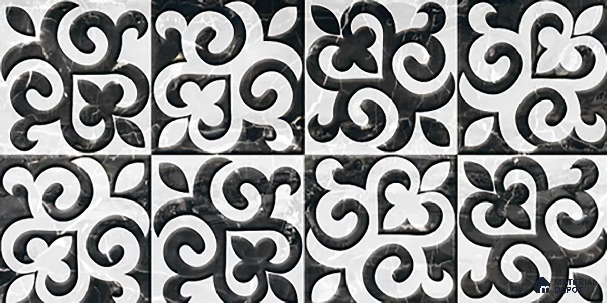TL 02457 B Snowflake White Highlighter 2 ft x 1 ft Glossy Finish Ceramic Wall Tile - 6 mm (Sample)