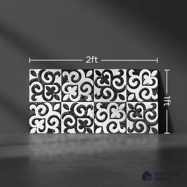 TL 02457 B Snowflake White Highlighter 2 ft x 1 ft Glossy Finish Ceramic Wall Tile - 6 mm (Sample)
