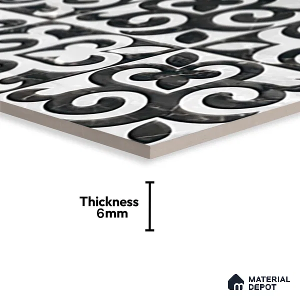 TL 02457 B Snowflake White Highlighter 2 ft x 1 ft Glossy Finish Ceramic Wall Tile - 6 mm (Sample)