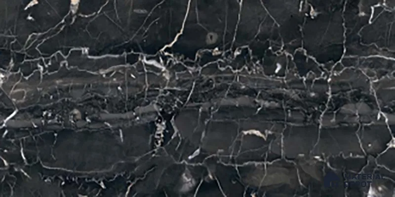 TL 02457 C Black Dark 2 ft x 1 ft Glossy Finish Ceramic Wall Tile - 6 mm