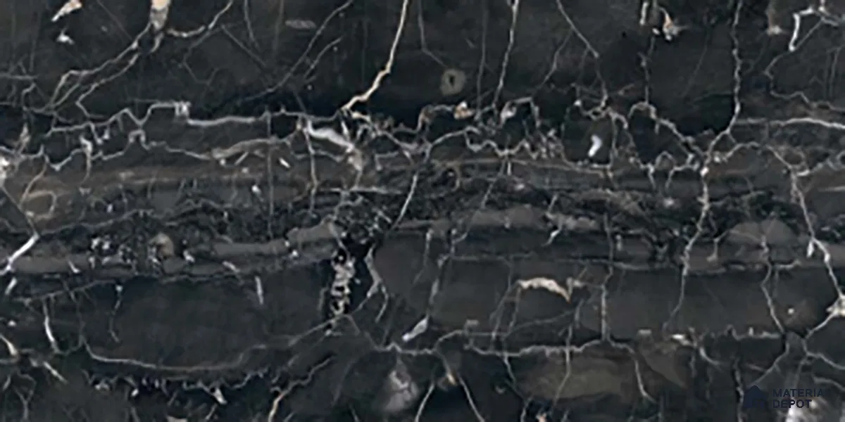 TL 02457 C Black Dark 2 ft x 1 ft Glossy Finish Ceramic Wall Tile - 6 mm