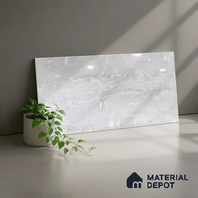 TL 02457 A Pearl White Light 2 ft x 1 ft Glossy Finish Ceramic Wall Tile - 6 mm