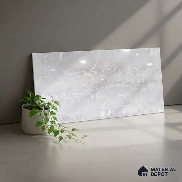 TL 02457 A Pearl White Light 2 ft x 1 ft Glossy Finish Ceramic Wall Tile - 6 mm