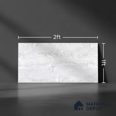 TL 02457 A Pearl White Light 2 ft x 1 ft Glossy Finish Ceramic Wall Tile - 6 mm