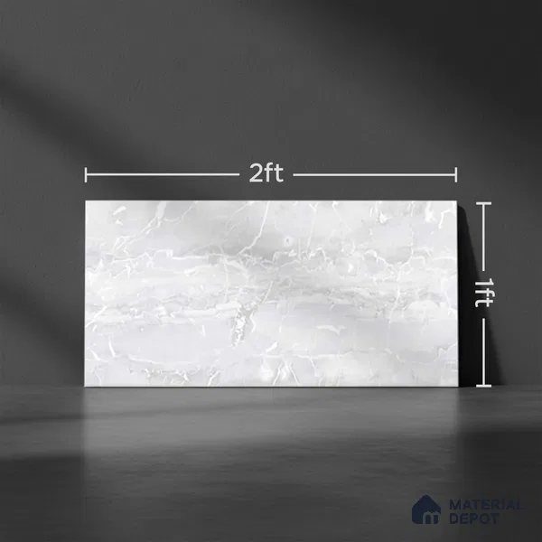 TL 02457 A Pearl White Light 2 ft x 1 ft Glossy Finish Ceramic Wall Tile - 6 mm