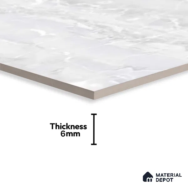 TL 02457 A Pearl White Light 2 ft x 1 ft Glossy Finish Ceramic Wall Tile - 6 mm