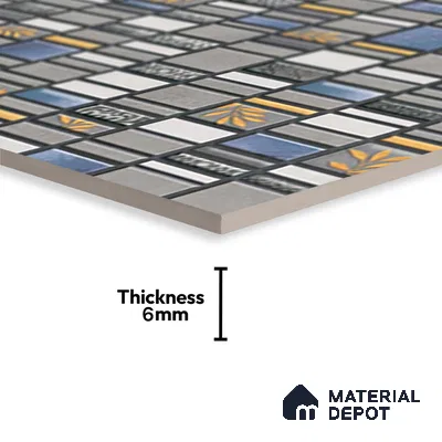 Highlighter Wall Tile TL 02459 B Light Grey Quartz 2 ft x 1 ft Glossy Finish Ceramic Tile - 6 mm | Suitable For Kitchen, Bathroom & Accent/Feature Wall