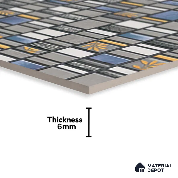 Highlighter Wall Tile TL 02459 B Light Grey Quartz 2 ft x 1 ft Glossy Finish Ceramic Tile - 6 mm | Suitable For Kitchen, Bathroom & Accent/Feature Wall