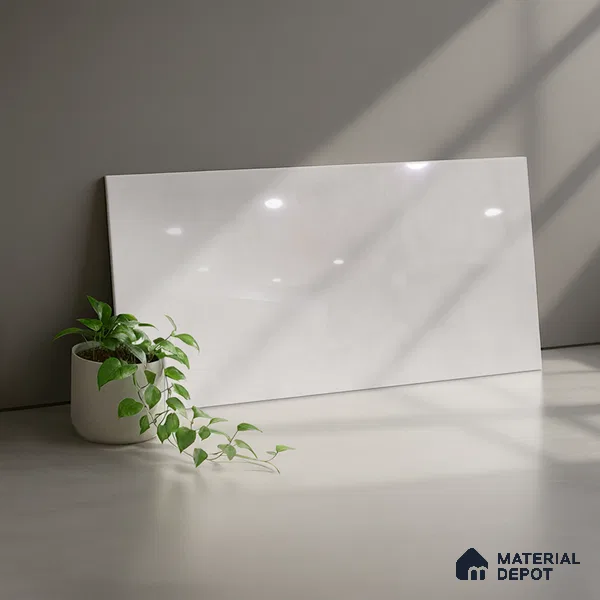 TL 02459 A Silver Light 2 ft x 1 ft Glossy Finish Ceramic Wall Tile - 6 mm (Sample)