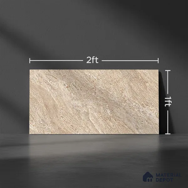 TL 02418 C Chocolate Brown Dark 2 ft x 1 ft Glossy Finish Ceramic Wall Tile - 6 mm