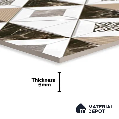 TL 02464 B White Isabelline Highlighter 2 ft x 1 ft Glossy Finish Ceramic Wall Tile - 6 mm (Sample)