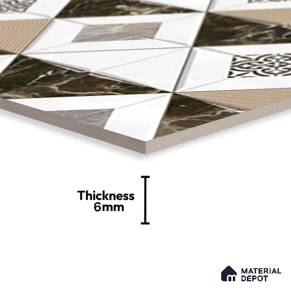 TL 02464 B White Isabelline Highlighter 2 ft x 1 ft Glossy Finish Ceramic Wall Tile - 6 mm (Sample)