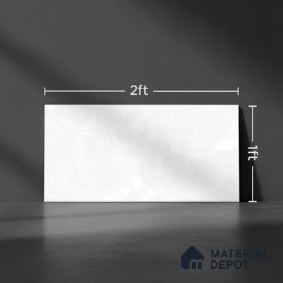 TL 02464 A White Seasalt Light 2 ft x 1 ft Glossy Finish Ceramic Wall Tile - 6 mm (Sample)