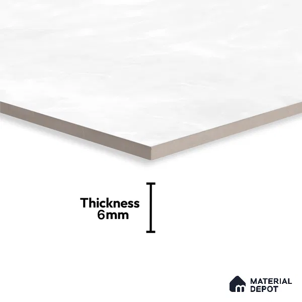 TL 02464 A White Seasalt Light 2 ft x 1 ft Glossy Finish Ceramic Wall Tile - 6 mm (Sample)