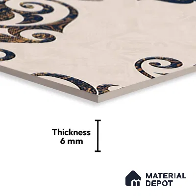 TL 02450 B Oyster Beige Highlighter 18 x 12 inch Matte Finish Ceramic Wall Tile - 6 mm (Sample)