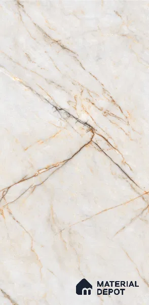 Budget Friendly Marble Floor & Wall Tile Value For Money TL 05576 Bianco Lizent 4 ft x 2 ft - Vitrified Glossy Finish -9 mm | 4 Random Design | Suitable for Living Room, Bedroom & Bathroom