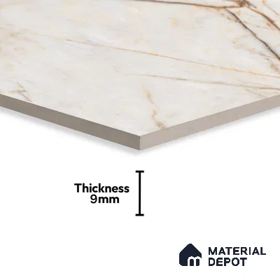 Budget Friendly Marble Floor & Wall Tile Value For Money TL 05576 Bianco Lizent 4 ft x 2 ft - Vitrified Glossy Finish -9 mm | 4 Random Design | Suitable for Living Room, Bedroom & Bathroom