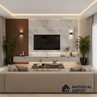 Ferrero 1B 0724 Copper Mist 8 ft x 4 ft Lazer Marble Series High Gloss Finish Acrylic Laminate - 1.5 mm (LM 01114) | Matching Edgeband Code - 724 |  Suitable for TV Unit, Wardrobe, Kitchen Cabinets