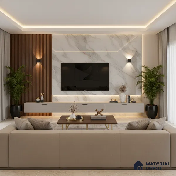 Ferrero 1B 0724 Copper Mist 8 ft x 4 ft Lazer Marble Series High Gloss Finish Acrylic Laminate - 1.5 mm (LM 01114) | Matching Edgeband Code - 724 |  Suitable for TV Unit, Wardrobe, Kitchen Cabinets