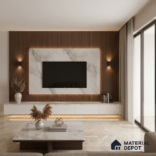 Ferrero 1B 0724 Copper Mist 8 ft x 4 ft Lazer Marble Series High Gloss Finish Acrylic Laminate - 1.5 mm (LM 01114) | Matching Edgeband Code - 724 |  Suitable for TV Unit, Wardrobe, Kitchen Cabinets