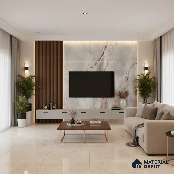 Ferrero 1B 0726 Copper Veil 8 ft x 4 ft Lazer Marble Series High Gloss Finish Acrylic Laminate - 1.5 mm (LM 01116) | Matching Edgeband Code - 726 |  Suitable for TV Unit, Wardrobe, Kitchen Cabinets