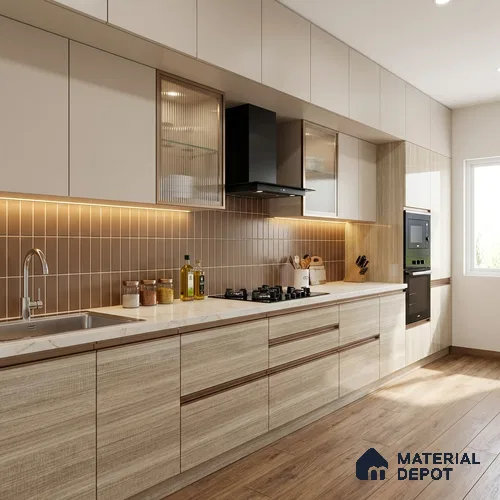 Wooden Look 716 8 ft x 4 ft Wooden Series High Gloss Finish Acrylic Laminate - 1.5 mm | Suitable for TV Unit, Wardrobe, Kitchen Cabinets