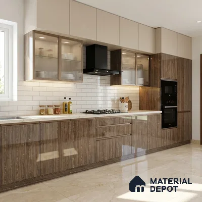 Wooden Look 719 8 ft x 4 ft Wooden Series High Gloss Finish Acrylic Laminate - 1.5 mm | Suitable for TV Unit, Wardrobe, Kitchen Cabinets