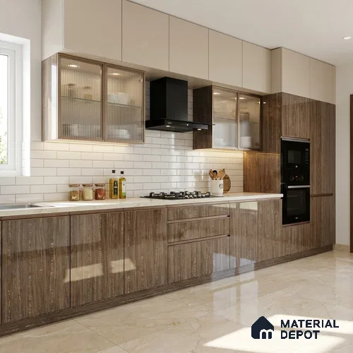 Wooden Look 719 8 ft x 4 ft Wooden Series High Gloss Finish Acrylic Laminate - 1.5 mm | Suitable for TV Unit, Wardrobe, Kitchen Cabinets