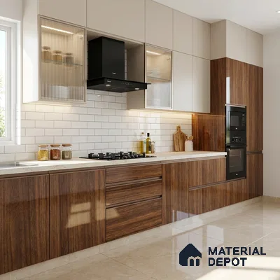 Wooden Look 715 8 ft x 4 ft Wooden Series High Gloss Finish Acrylic Laminate - 1.5 mm | Suitable for TV Unit, Wardrobe, Kitchen Cabinets