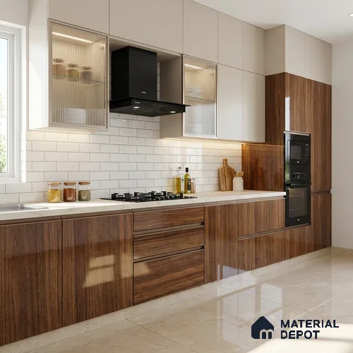 Wooden Look 715 8 ft x 4 ft Wooden Series High Gloss Finish Acrylic Laminate - 1.5 mm | Suitable for TV Unit, Wardrobe, Kitchen Cabinets