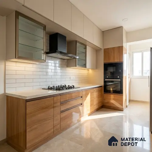 Wooden Look 703 8 ft x 4 ft Wooden Series High Gloss Finish Acrylic Laminate - 1.5 mm | Suitable for TV Unit, Wardrobe, Kitchen Cabinets