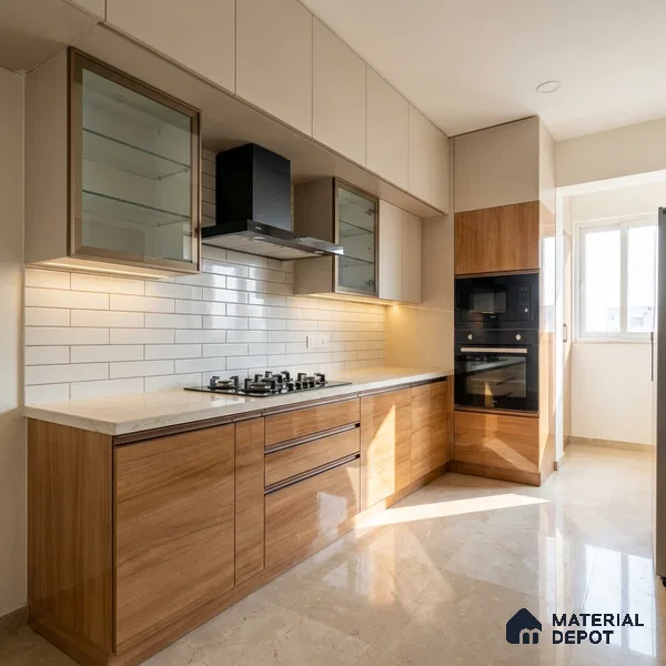 Wooden Look 703 8 ft x 4 ft Wooden Series High Gloss Finish Acrylic Laminate - 1.5 mm | Suitable for TV Unit, Wardrobe, Kitchen Cabinets