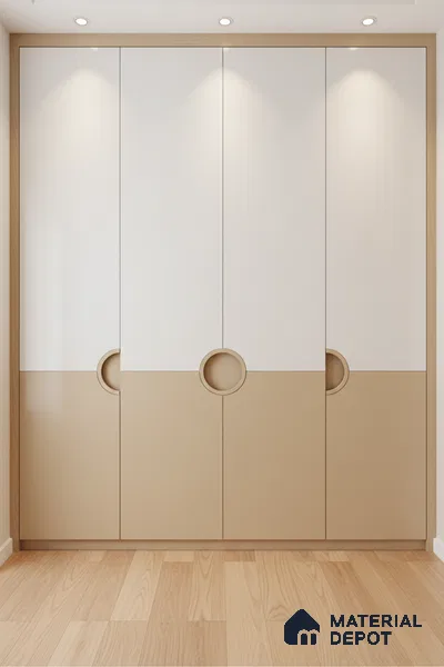 Ferrero 1B 0841 Sandstone Beige 8 ft x 4 ft Solid Series High Gloss Finish Acrylic Laminate - 1.5 mm (LM 01137) | Matching Edgeband Code - 841 | Suitable for Kitchen Cabinets, Study Areas, Wardrobe