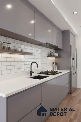 Ferrero 1B 0847 Muted Violet 8 ft x 4 ft Solid Series High Gloss Finish Acrylic Laminate - 1.5 mm (LM 01143) | Matching Edgeband Code - 847 | Suitable for Kitchen Cabinets, Study Areas, Wardrobe