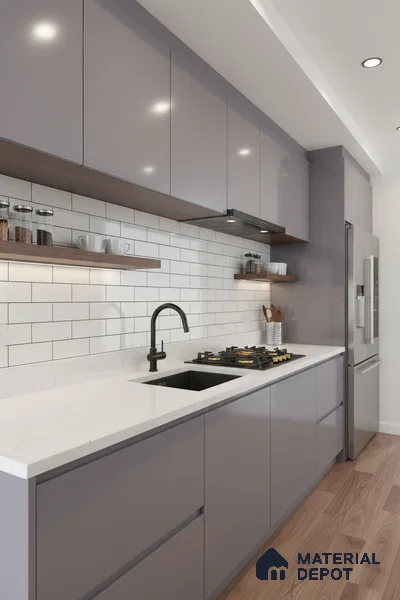 Ferrero 1B 0847 Muted Violet 8 ft x 4 ft Solid Series High Gloss Finish Acrylic Laminate - 1.5 mm (LM 01143) | Matching Edgeband Code - 847 | Suitable for Kitchen Cabinets, Study Areas, Wardrobe