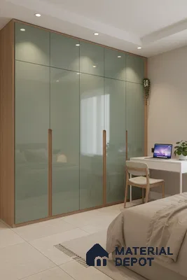 Ferrero 1B 0896 Meadow Green 8 ft x 4 ft Solid Series High Gloss Finish Acrylic Laminate - 1.5 mm (LM 01154) | Matching Edgeband Code - 896 | Suitable for Kitchen Cabinets, Study Areas, Wardrobe