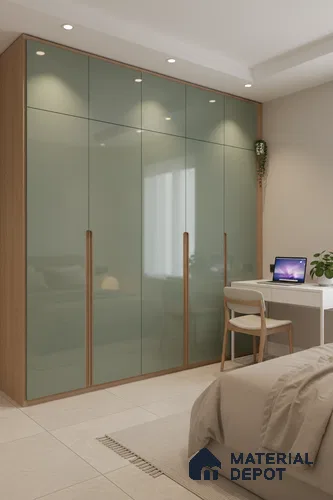 Ferrero 1B 0896 Meadow Green 8 ft x 4 ft Solid Series High Gloss Finish Acrylic Laminate - 1.5 mm (LM 01154) | Matching Edgeband Code - 896 | Suitable for Kitchen Cabinets, Study Areas, Wardrobe