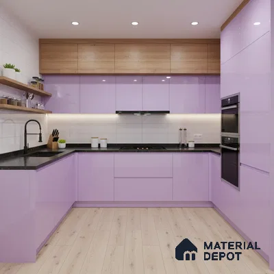 Ferrero 1B 0832 French Lilac 8 ft x 4 ft Solid Series High Gloss Finish Acrylic Laminate - 1.5 mm (LM 01161) | Matching Edgeband Code - 832 | Suitable for Kitchen Cabinets, Study Areas, Wardrobe